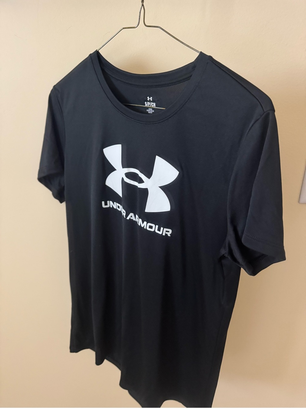 Under Armour Black athletic top  with White Logo - women’s S